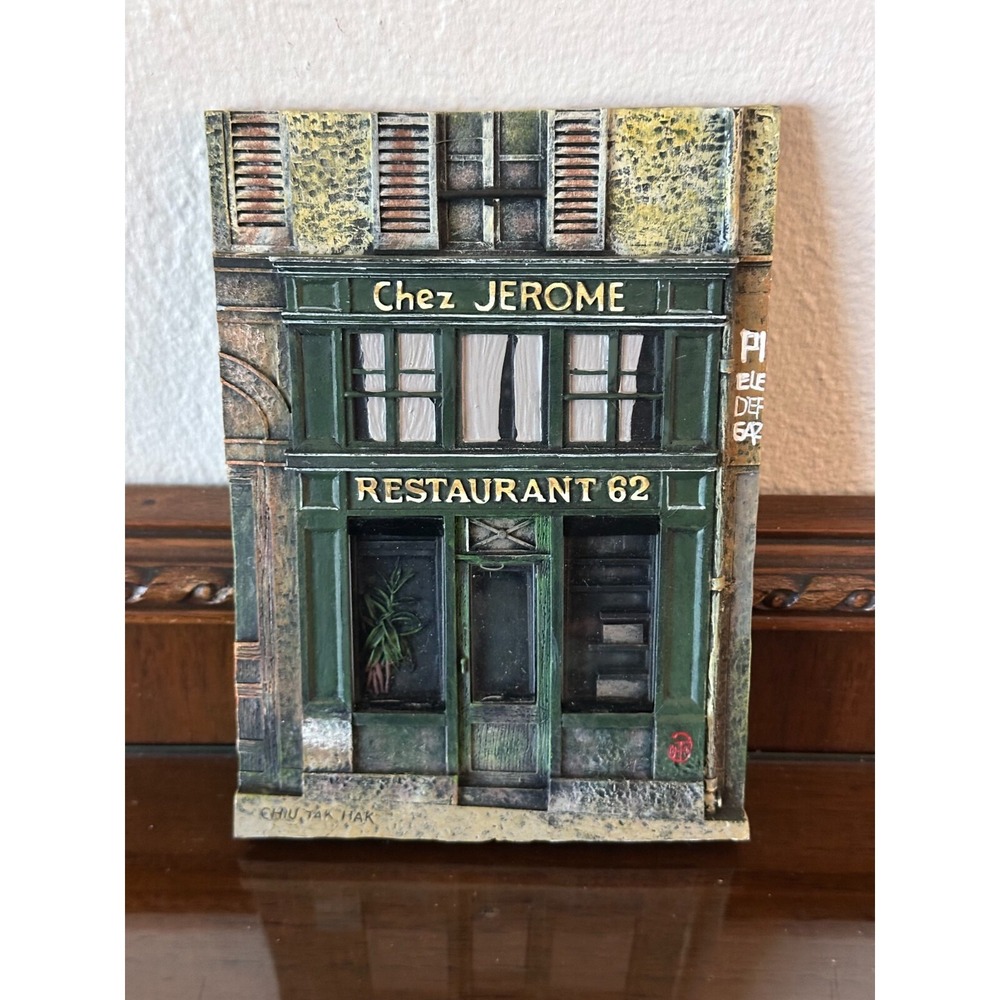 3D Sculpted Resin Vins De Bourgogne Restaurant by Chiu Tak Hak Wall Plaque Art - Picture 2 of 4